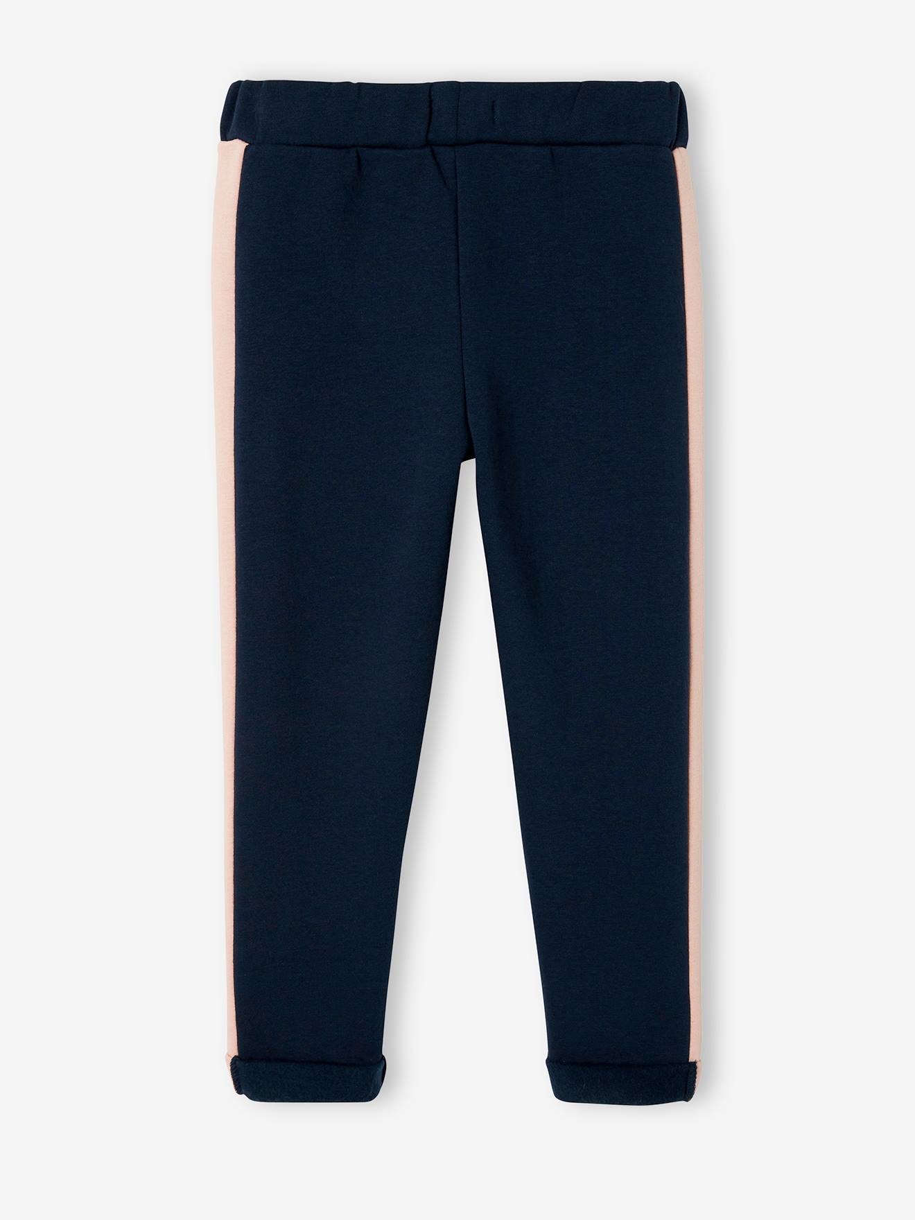 Calça de moletom feminina Clay em tecido atoalhado com listras laterais.