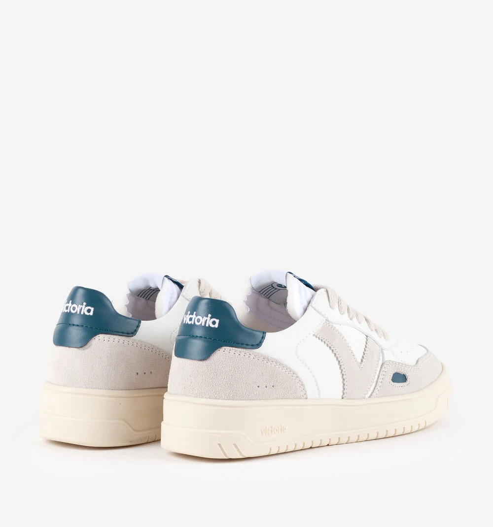 SEUL RÉTRO EFFET CUIR & CUIR FENDU Baskets style rétro hommes et femmes MARINO