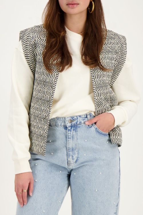Zwart-wit gilet met swirl