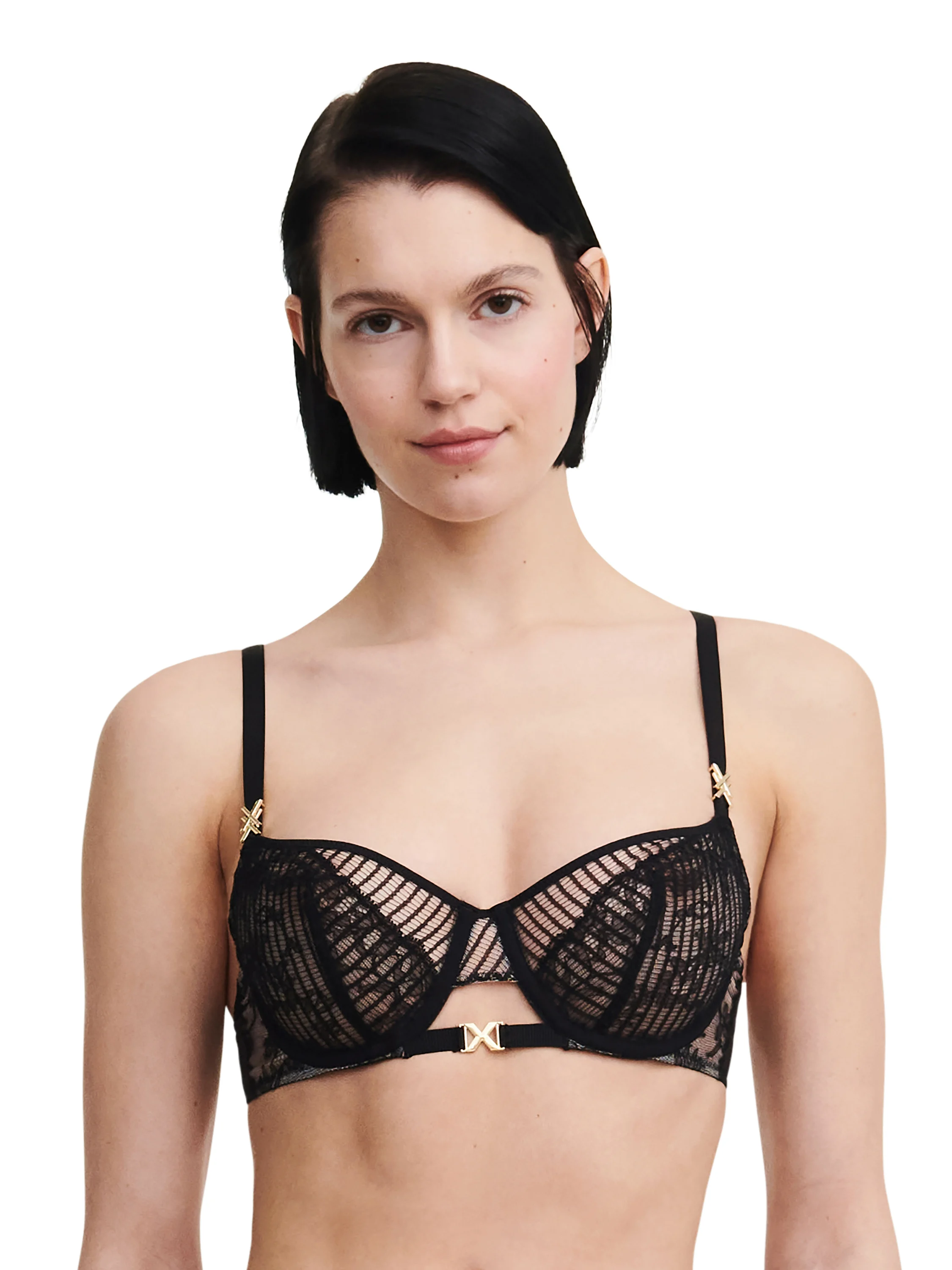 TXTURE - Soutien-gorge corbeille avec dentelle de leavers | Noir