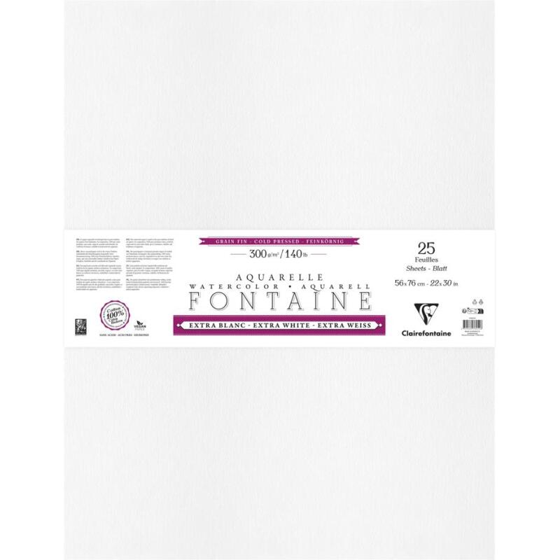 Fontaine Extra Blanc Grain Fin paquet 25F 56x76cm 300g