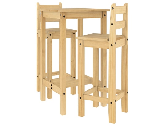 VIDAXL - Ensemble table et chaises Ensemble de bar 3 pcs bois de pin massif
