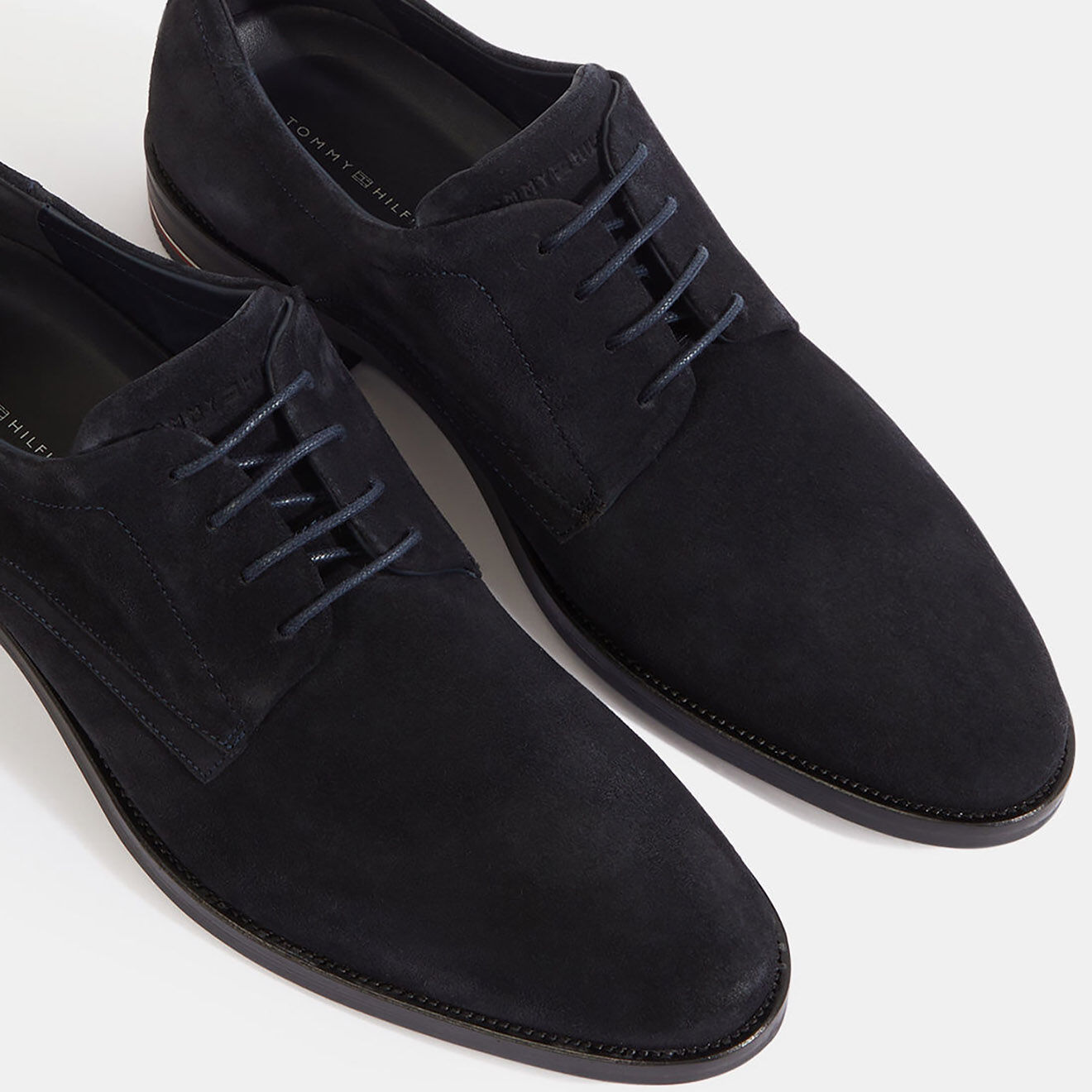 Tommy Hilfiger Derbies en Velours de Cuir Corporate bleu marine