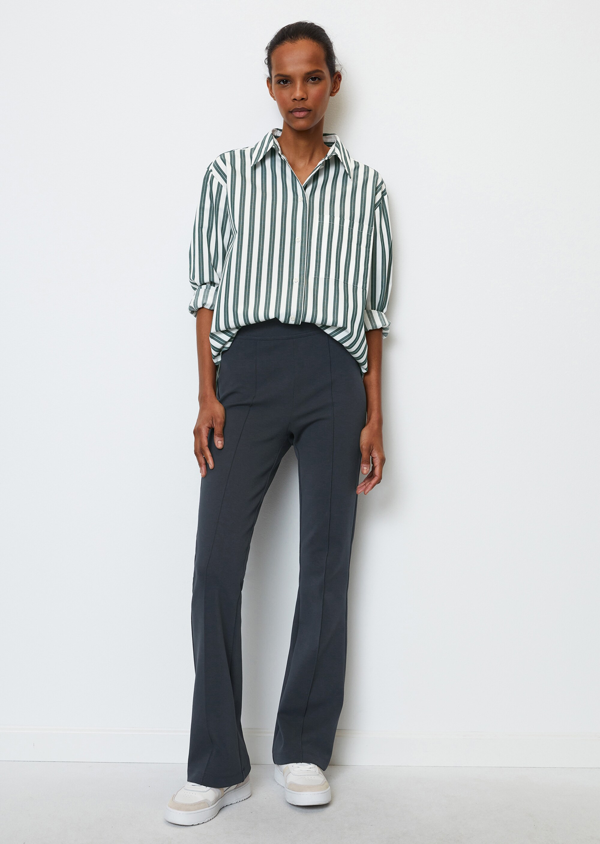 Gestreifte Boyfriend-Bluseaus reinem Organic Cotton
