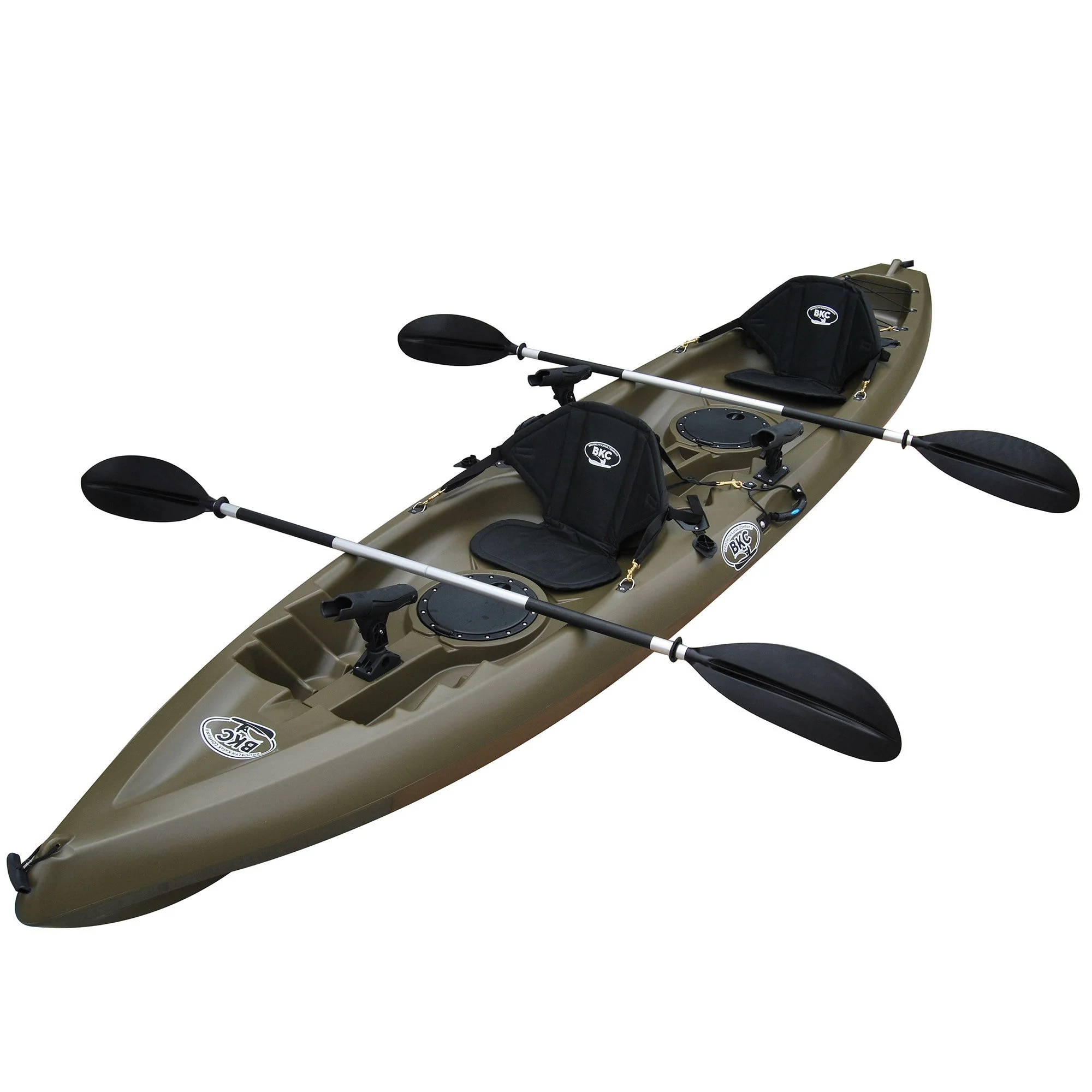 BKC TK181 Angler – Kayak de pêche tandem pour 2 personnes, 3,86 m, avec sièges rembourrés et pagaies