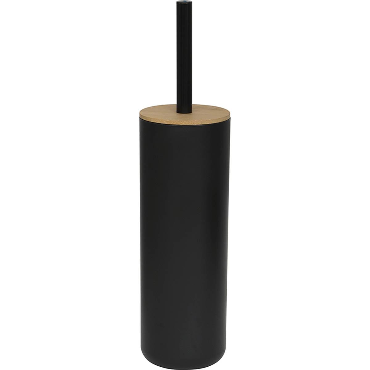 BROSSE WC AVEC COUVERCLE BAMBOU NOIR