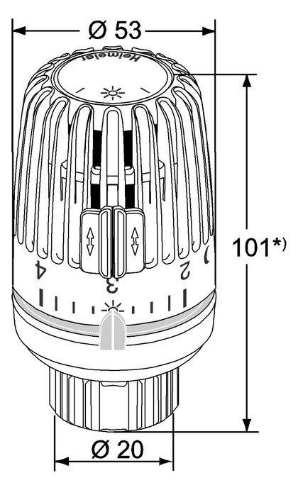 HEIMEIER Thermostaatkop VK – Voor Danfoss RA / Standaard, 9710-24.500