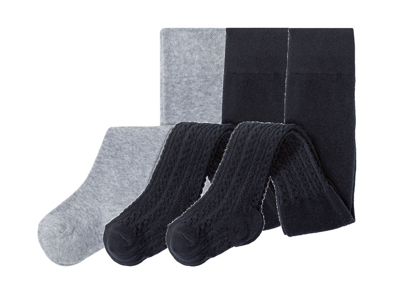 Broekkousen voor meisjes, set van 3, biokatoen, polyamide en elastaan