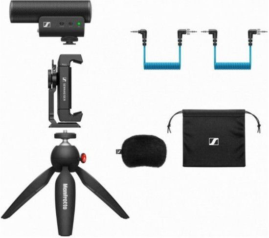 Sennheiser - MKE 400 - Mobiele Kit - Microfoon - Zwart - Statief en Houder