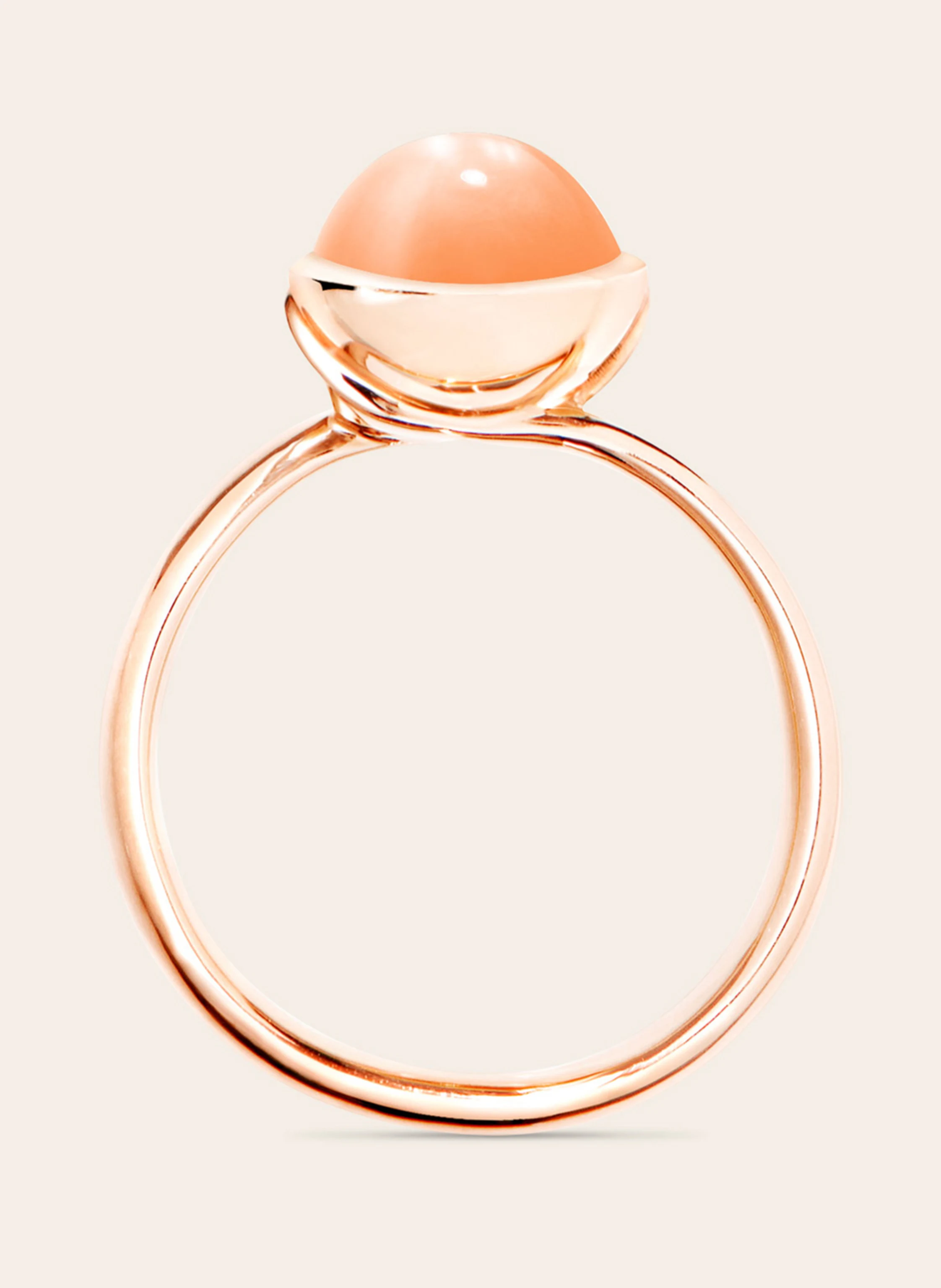 TAMARA COMOLLI Ring RING BOUTON SMALL MOONSTONE ORANGE aus 18K Roségold mit oranger Mondstein