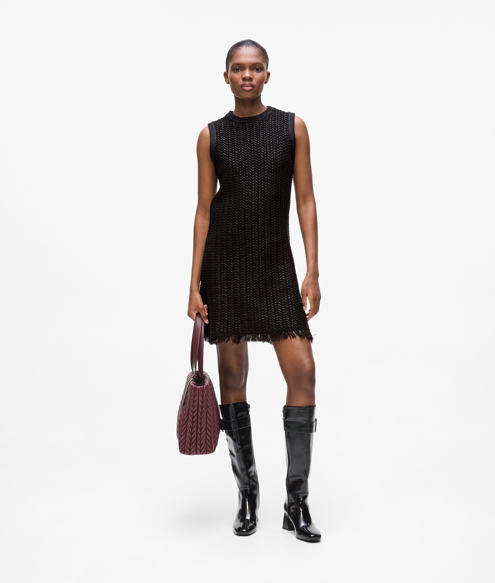 Getextureerde tricot jurk