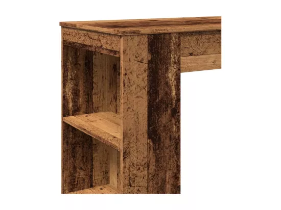 Table de bar avec étagères vieux bois bois d'ingénierie