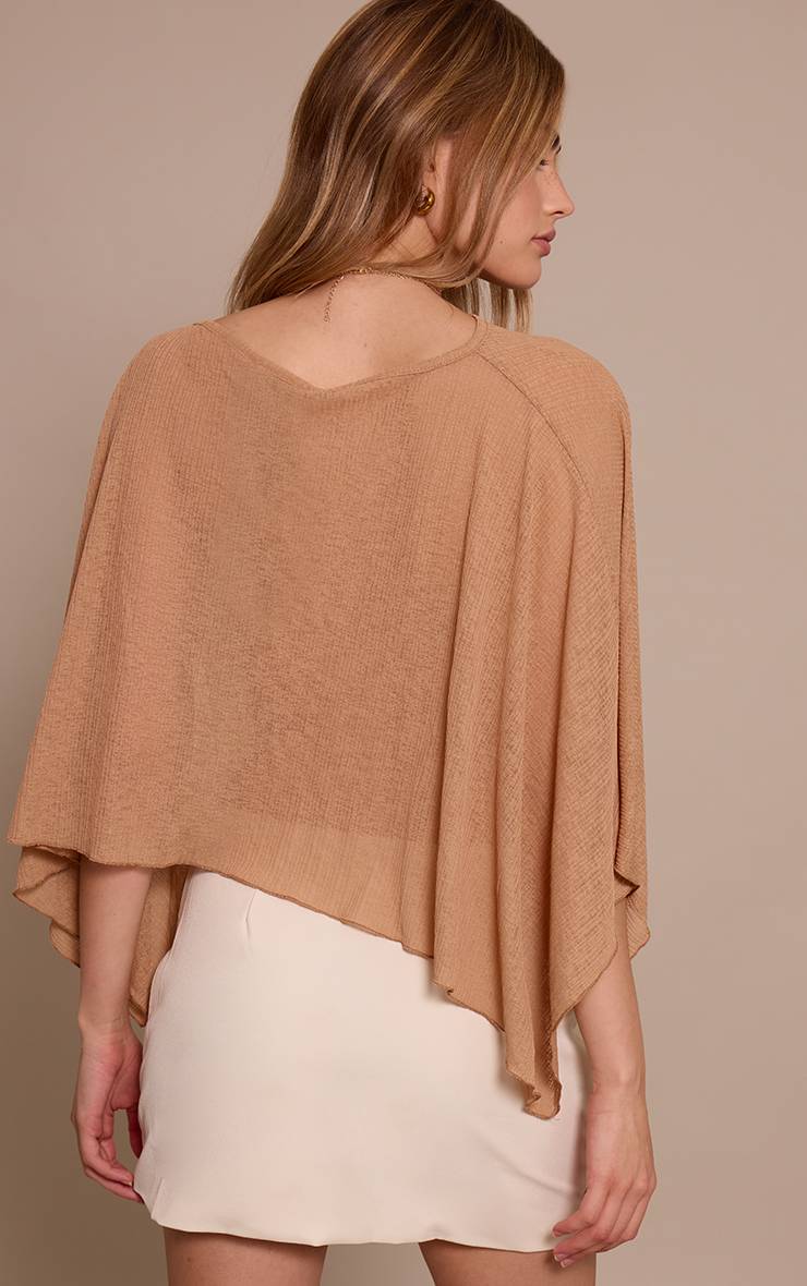 Marron Haut Long Drapé Asymétrique En Tencel