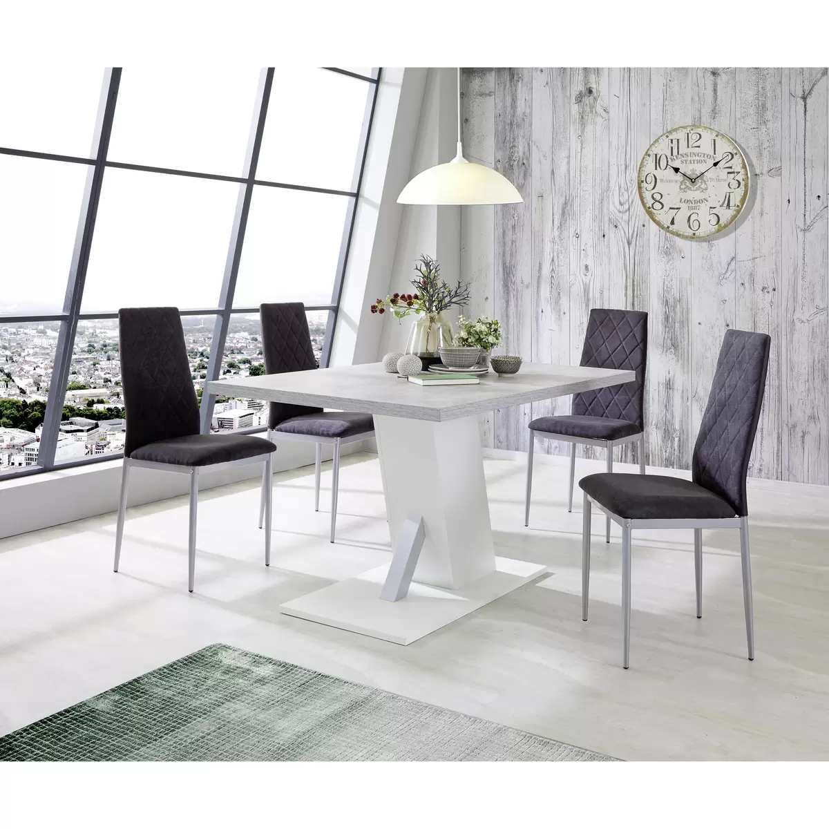 Esstisch Severin weiss,Betonoptik