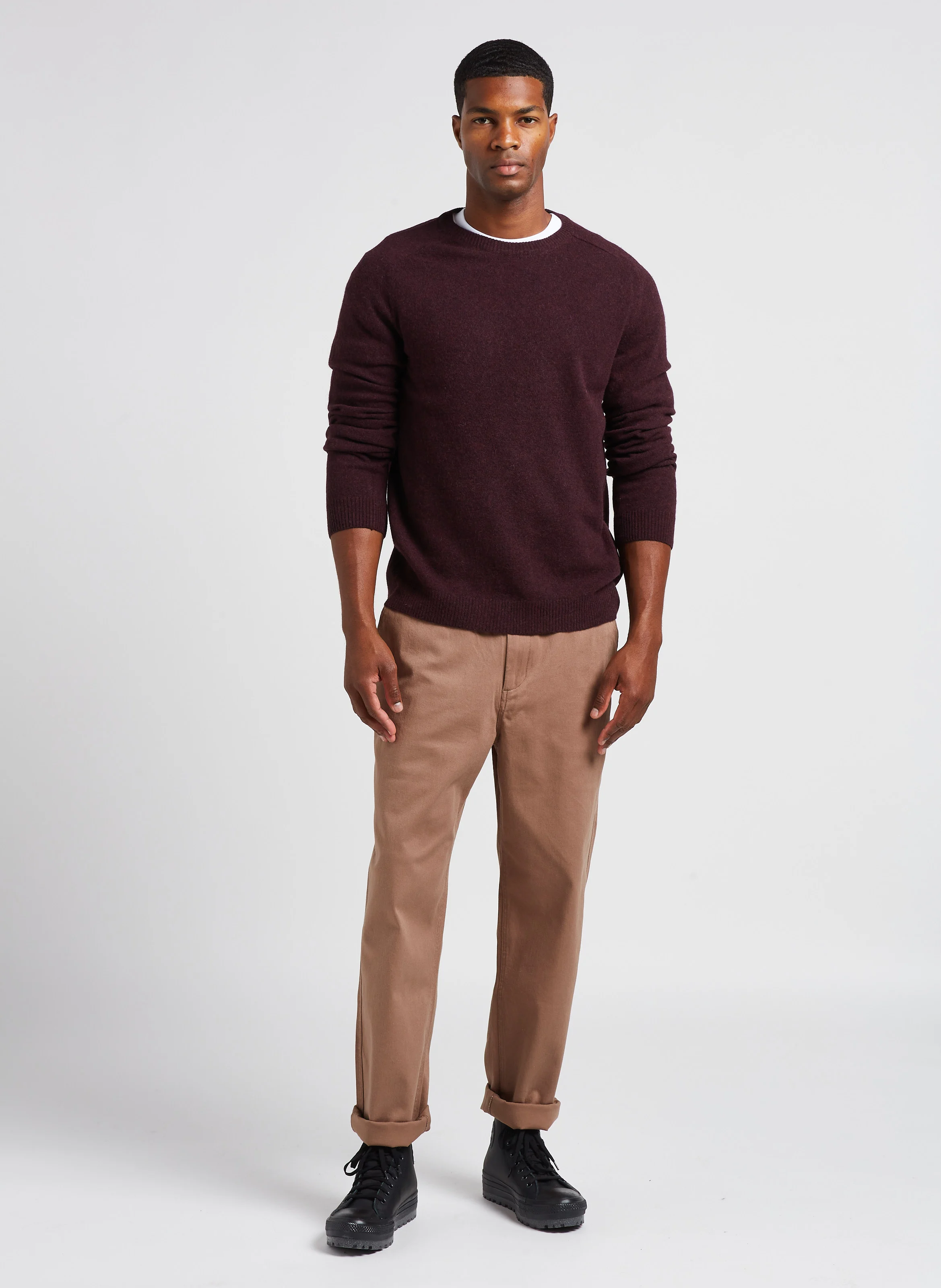 Zace - Pantalon droit en coton mélangé | Beige