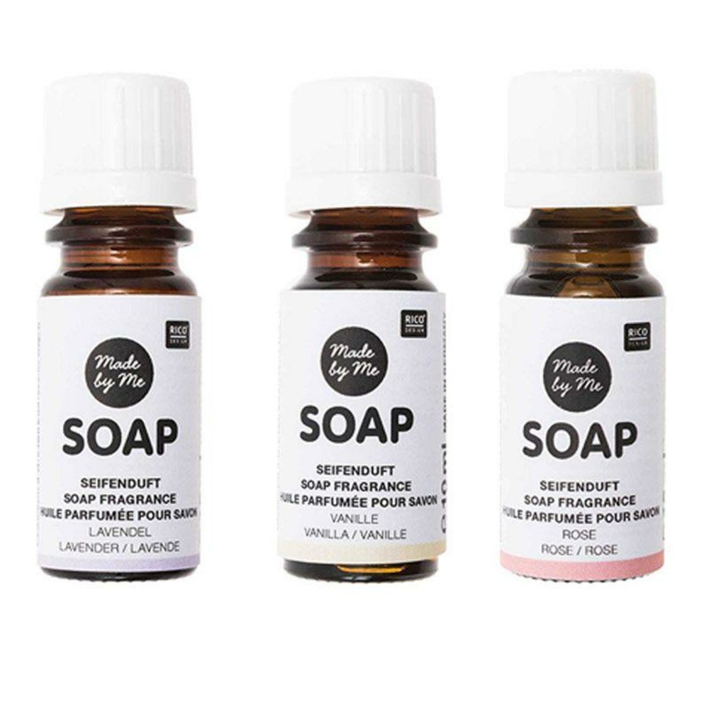 3 huiles parfumées 10 ml pour savon - lavande, vanille, rose