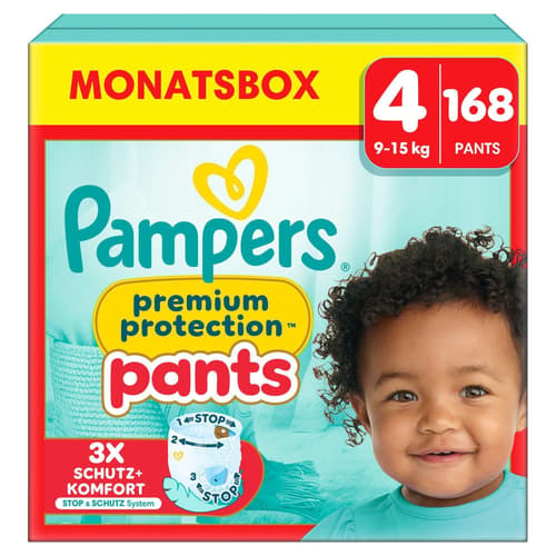 Pampers Premium Protection Pants Gr.4, Monatsbox, 9-15 Kg