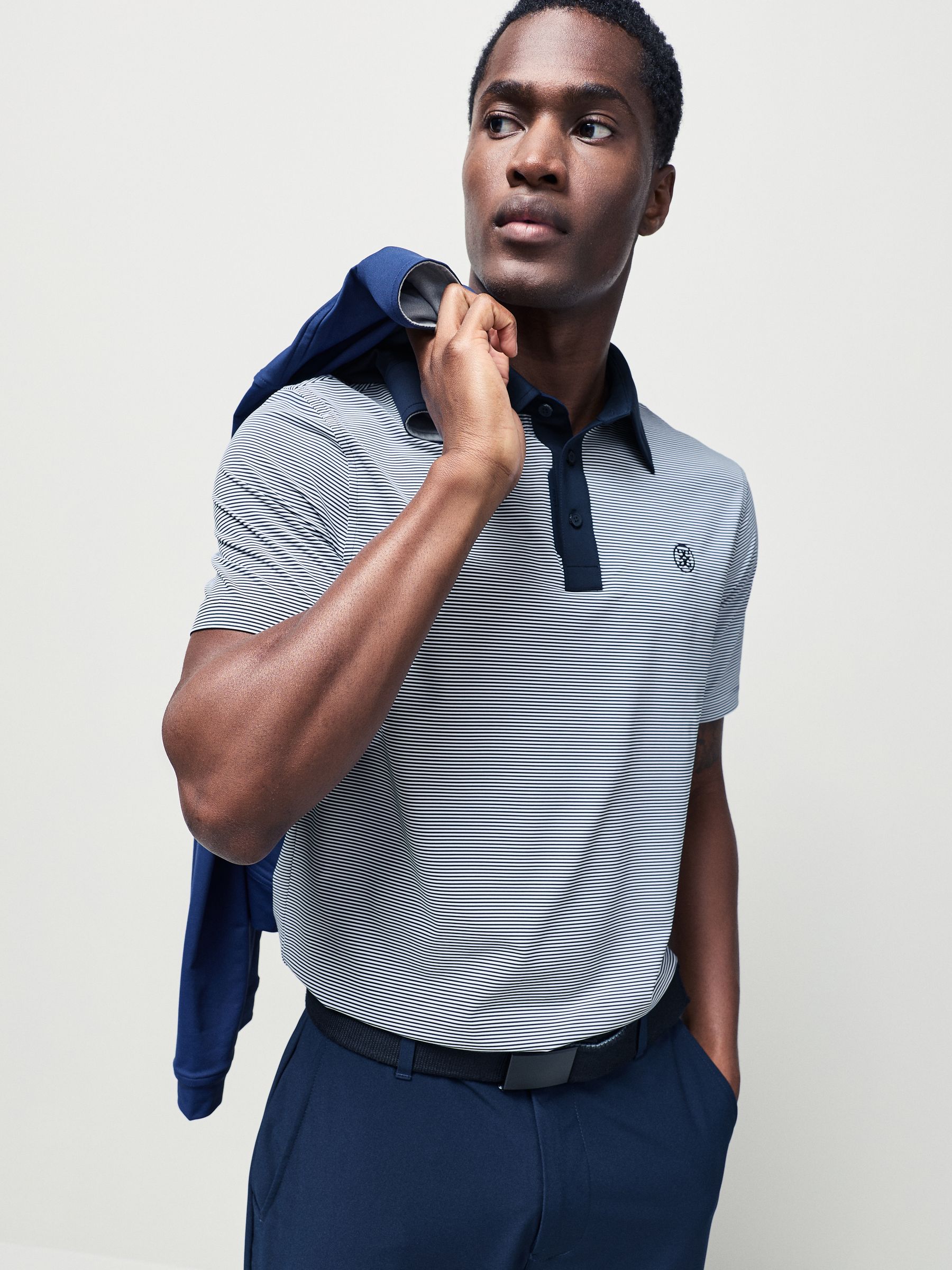 G/Fore Feeder Stripe Golf Polo Shirt