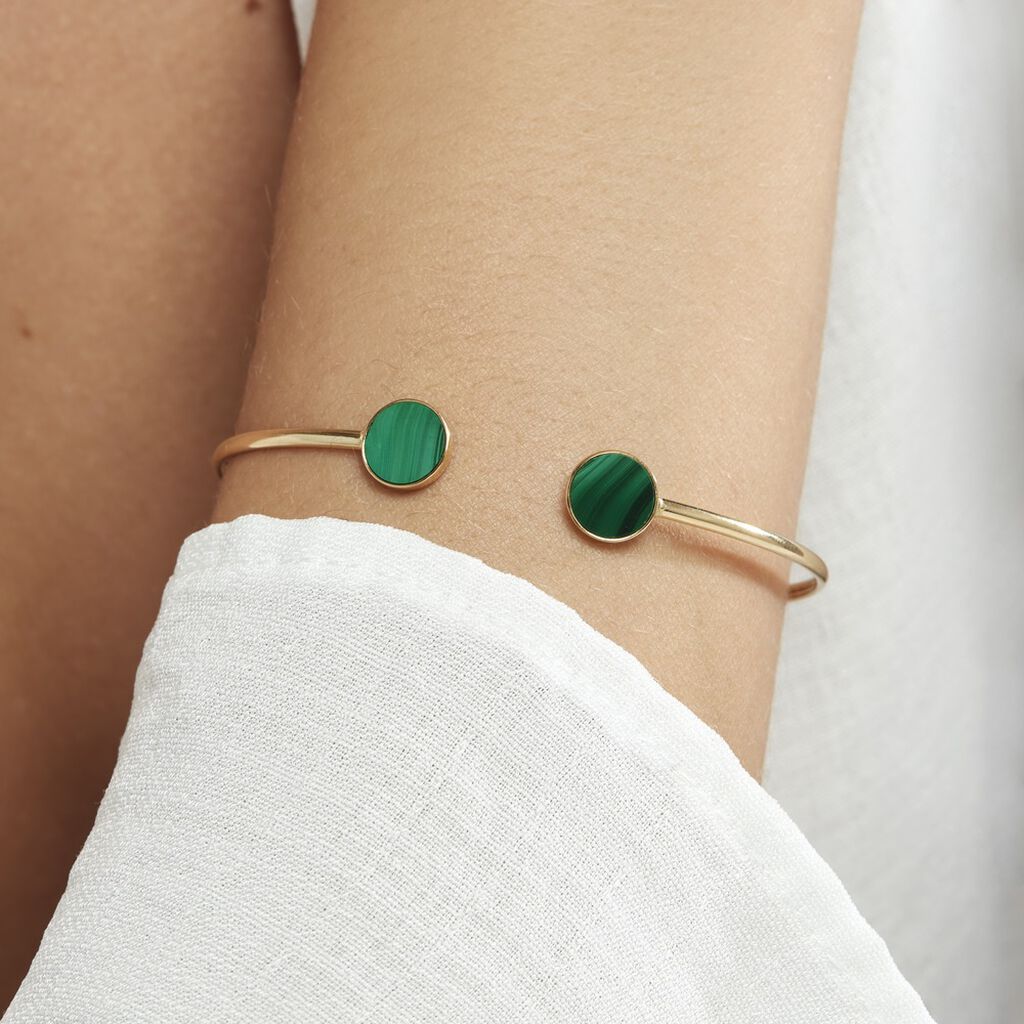 Bracelet Jonc Heida Or Jaune Malachite