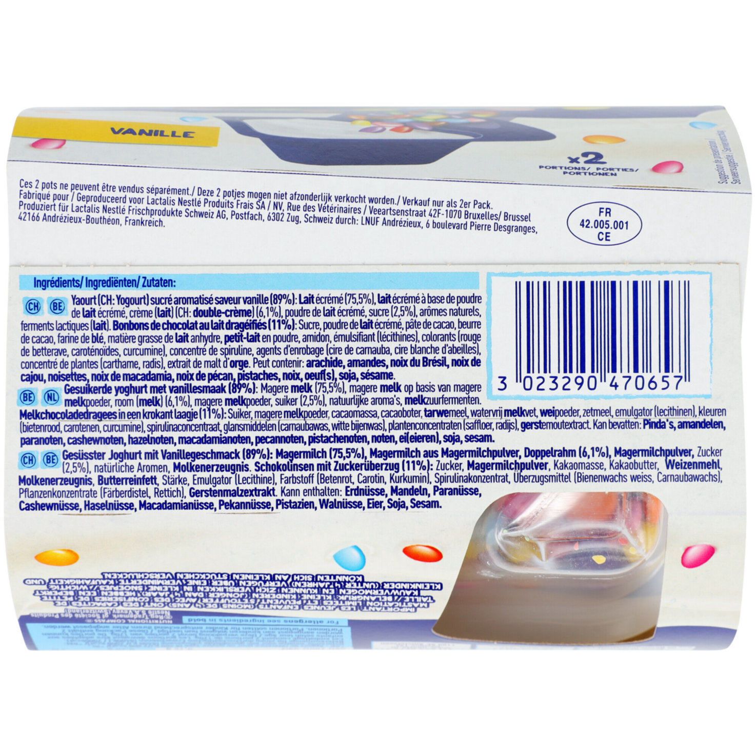 Nestlé Joghurt Smarties Vanille 2x120g