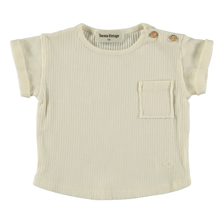 Tocoto Vintage T-Shirt Baby Côtelé  | Ecru