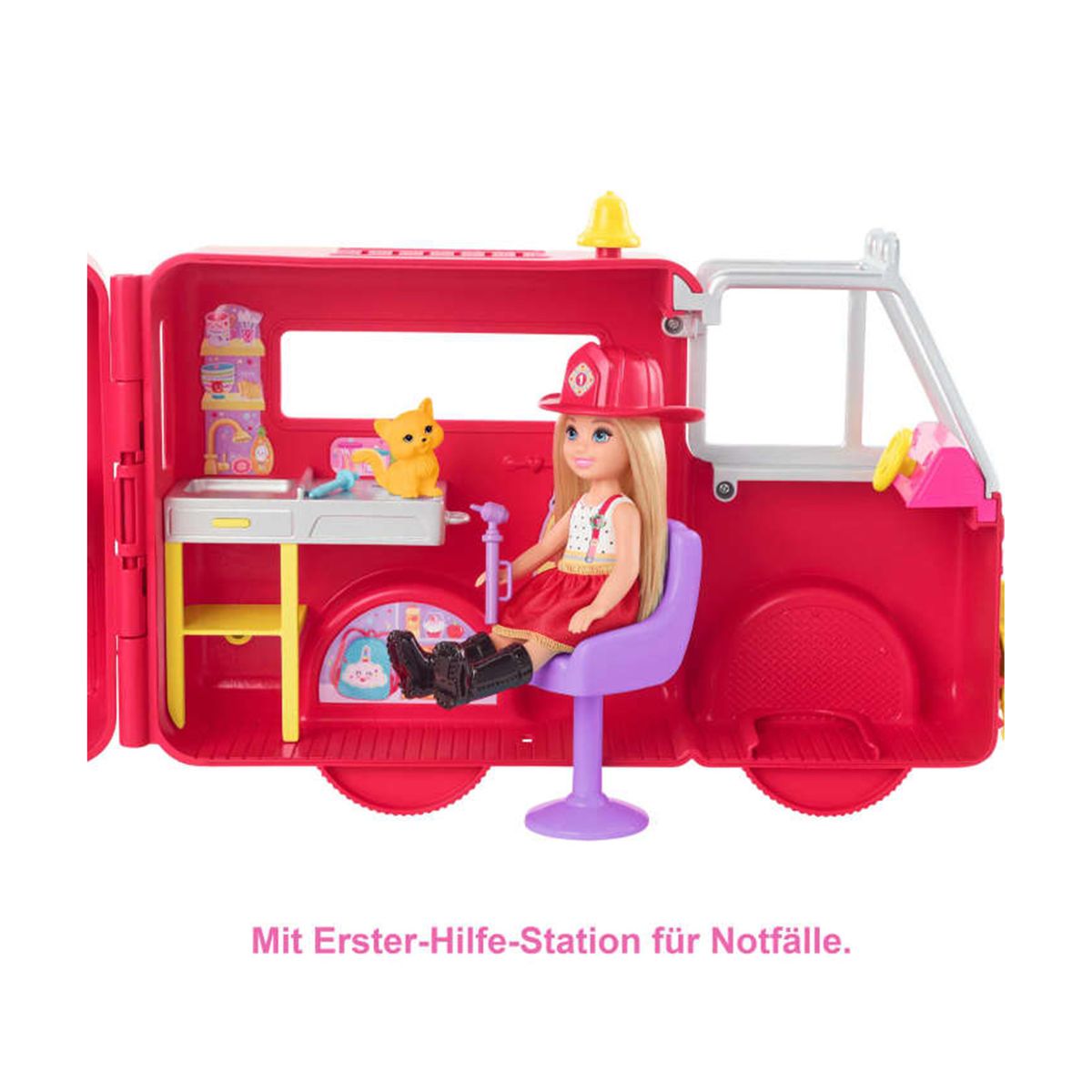 Mattel HCK73 - Barbie - Chelsea can be... - Feuerwehrauto mit Zubehör, Spielset