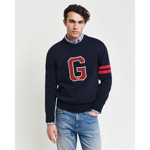 GANT Graphic Sweater, Evening Blue, XXL