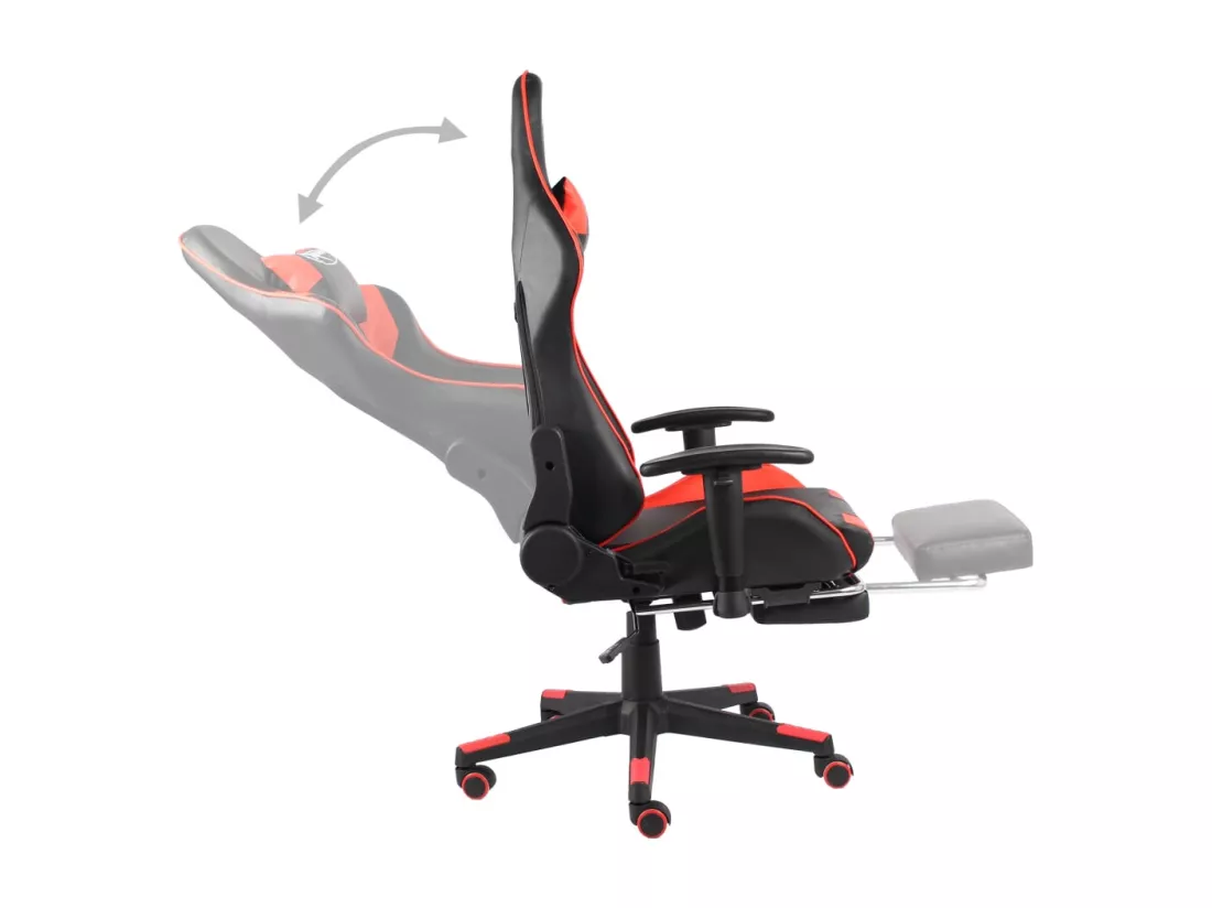 Chaise de jeu pivotante avec repose-pied Rouge PVC