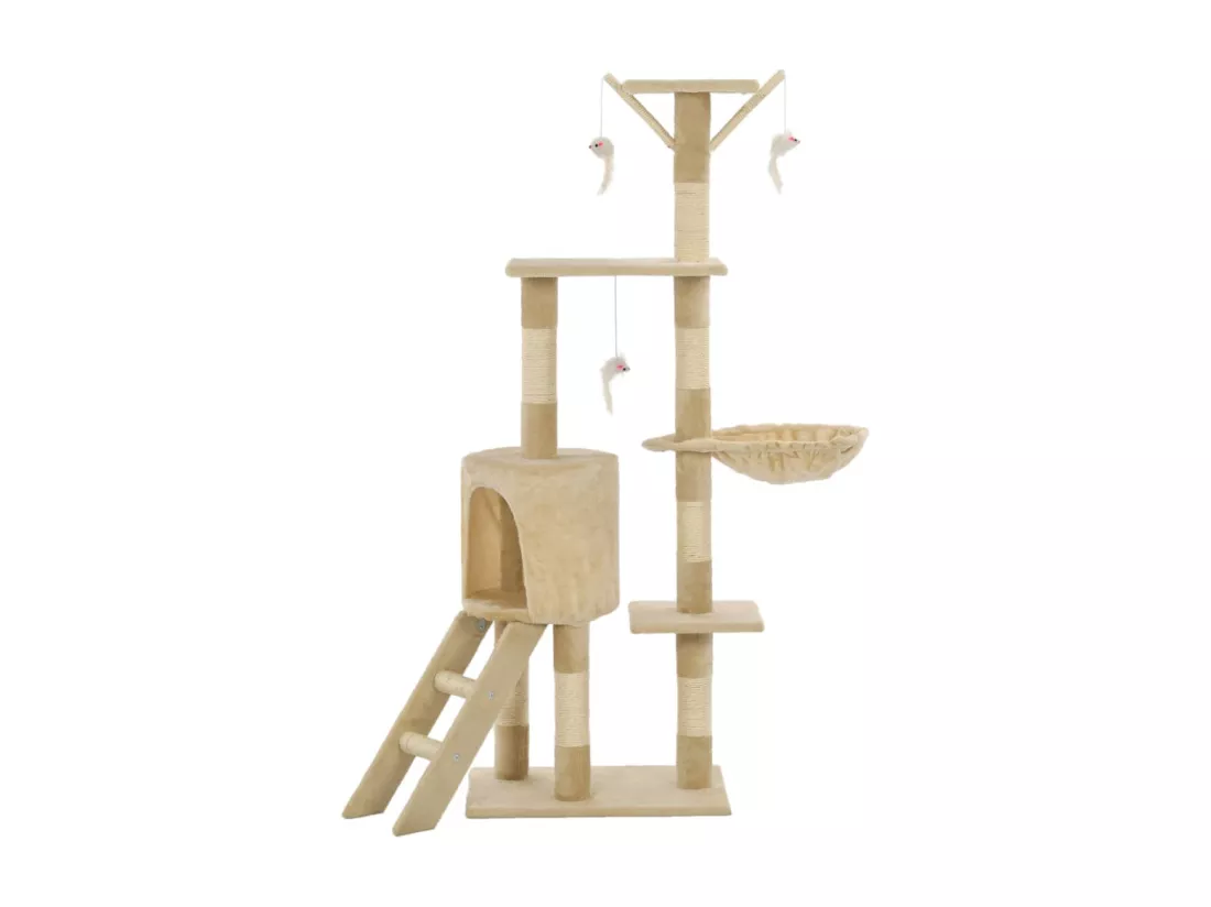 Arbre à chat avec griffoirs en sisal 138 cm Beige