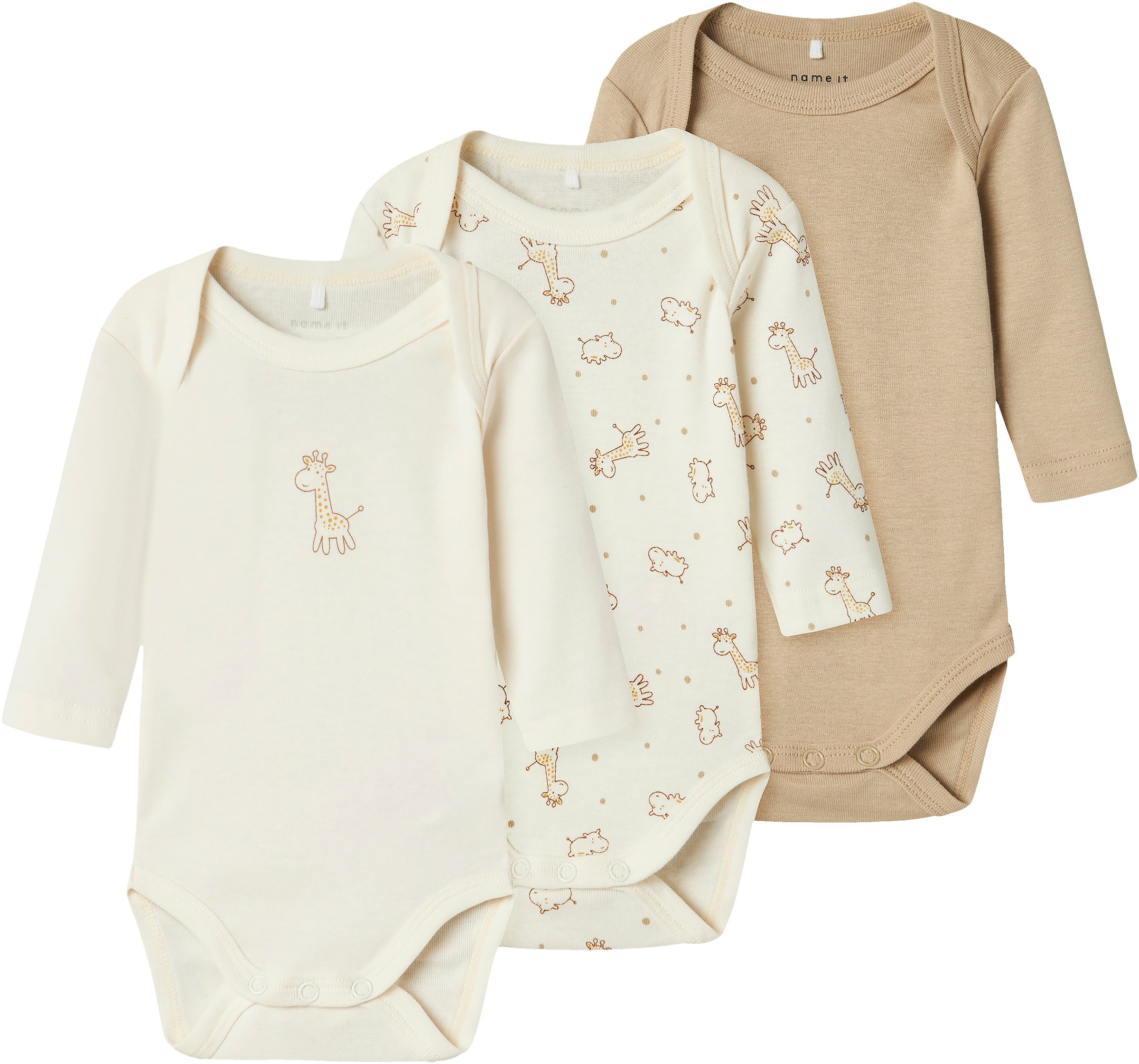 Name It Body »NBNBODY 3P LS JET STREAM GIRAFFE NOOS«, 3 Stk.