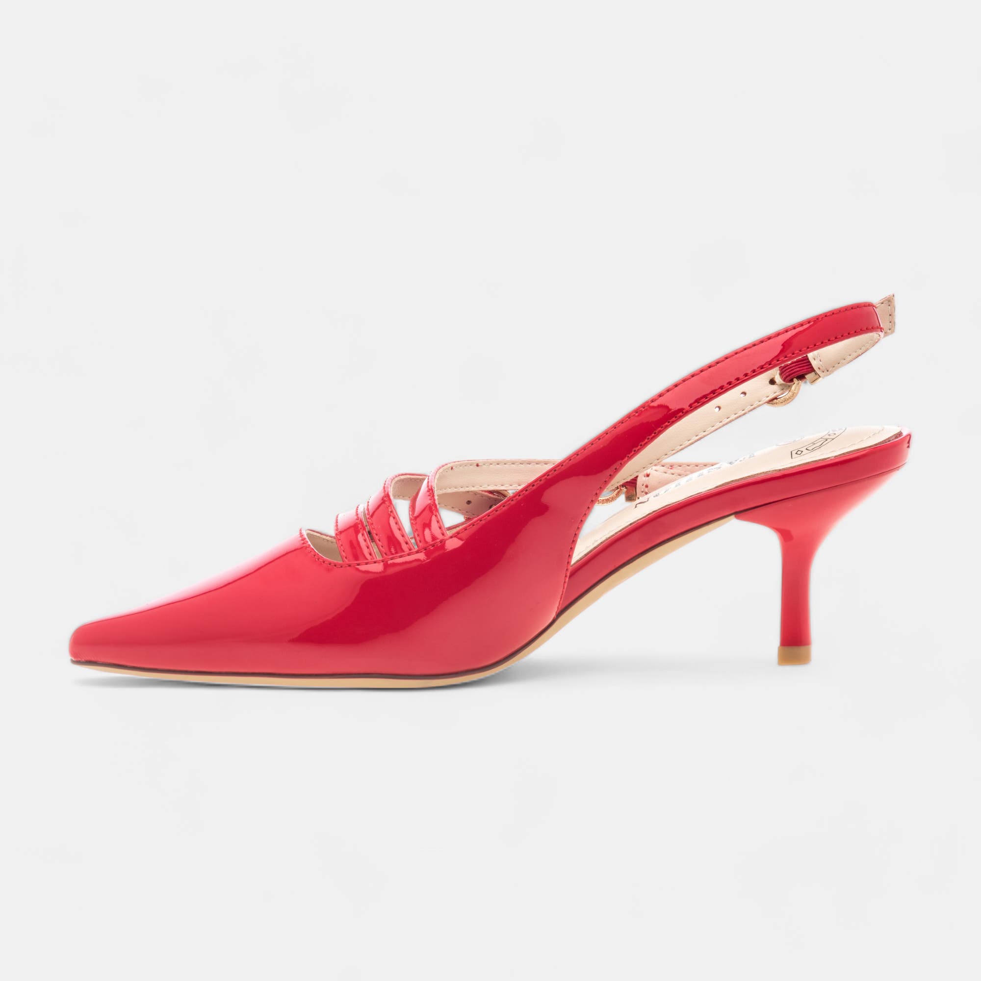 Escarpins avec bride arrière à talon Femme rouge