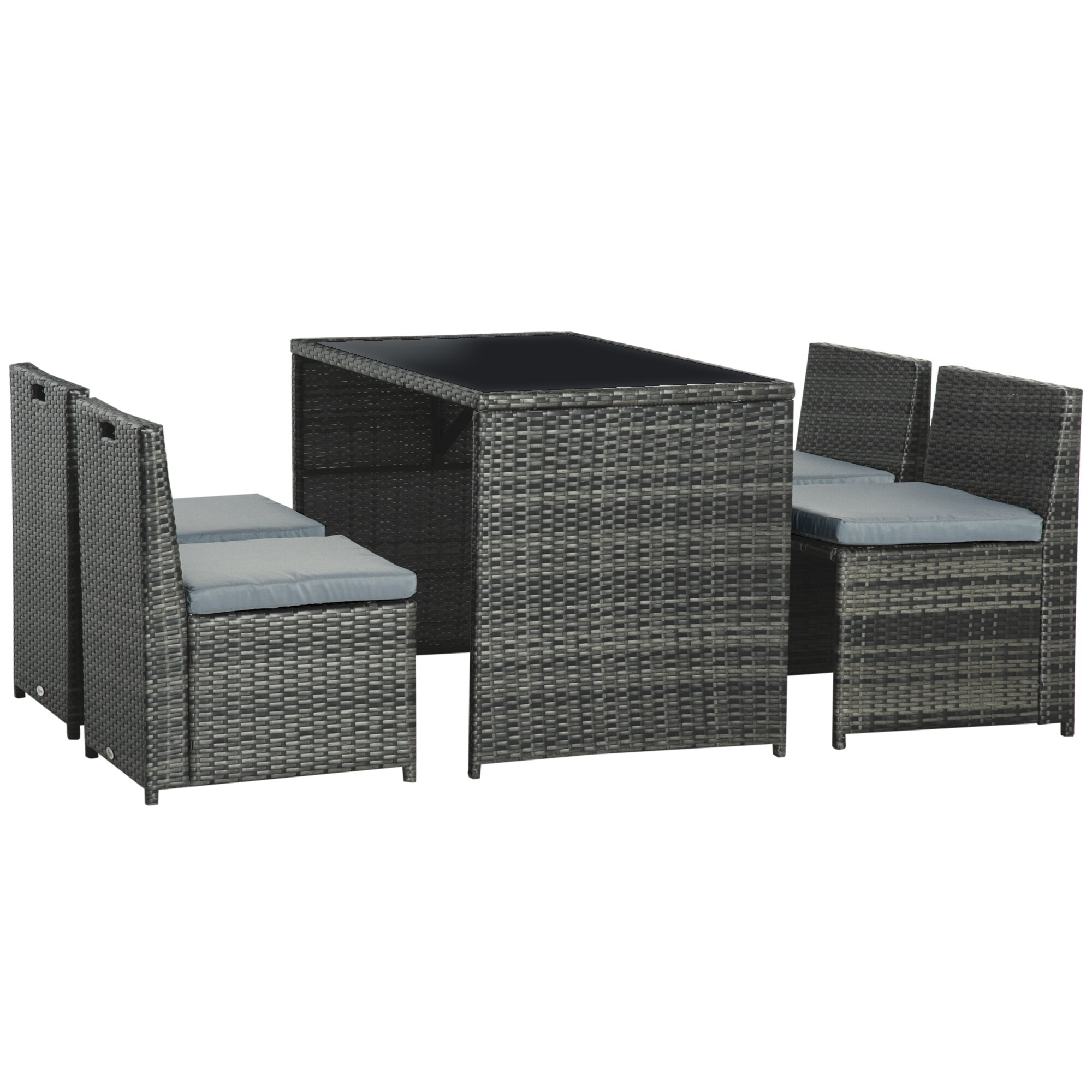 Outsunny Gartenmöbel Set mit kompaktem Design grau 120L x 69B x 77,5H cm
