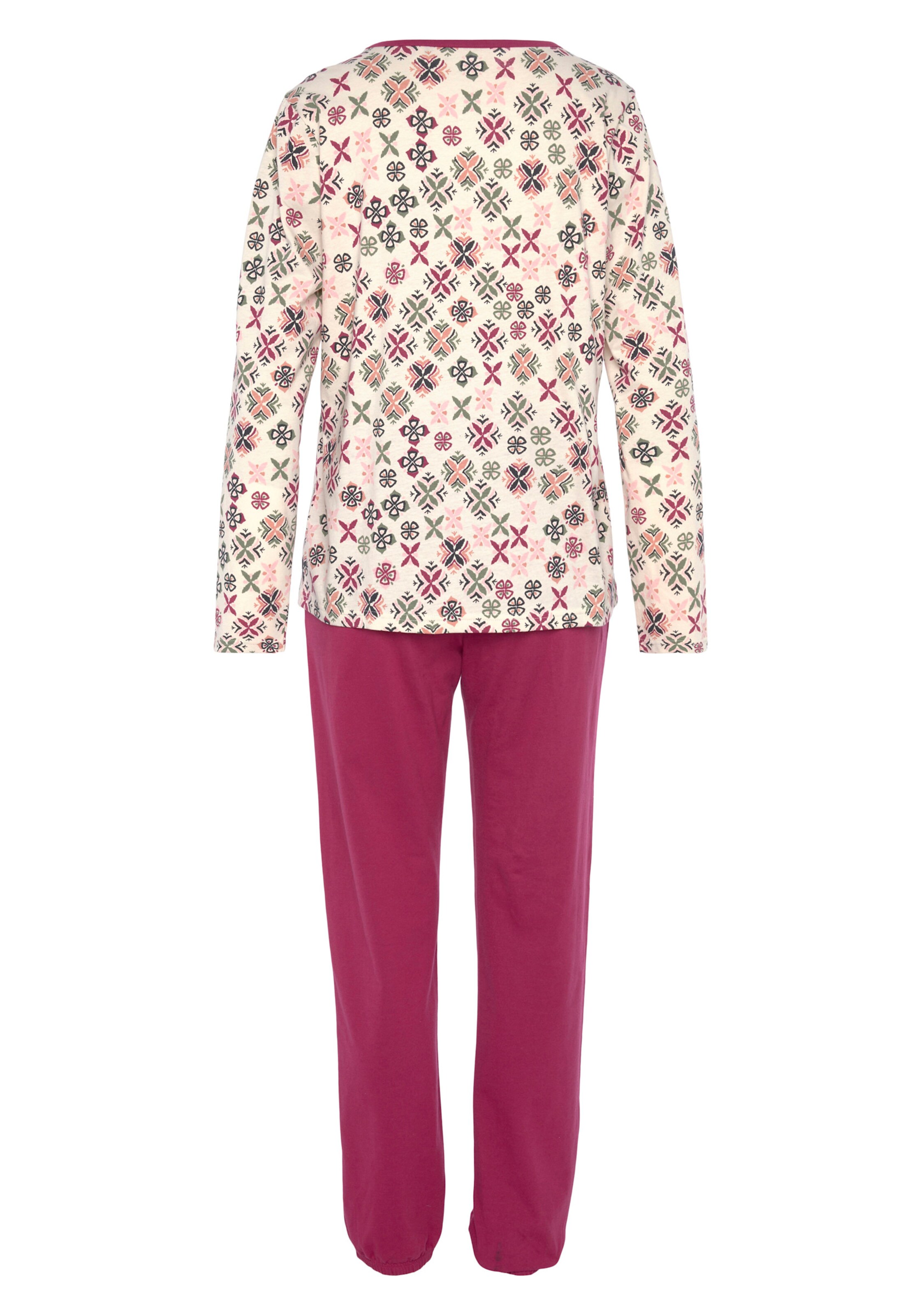 Vivance Dreams Pyjama in burgunder-gemustert