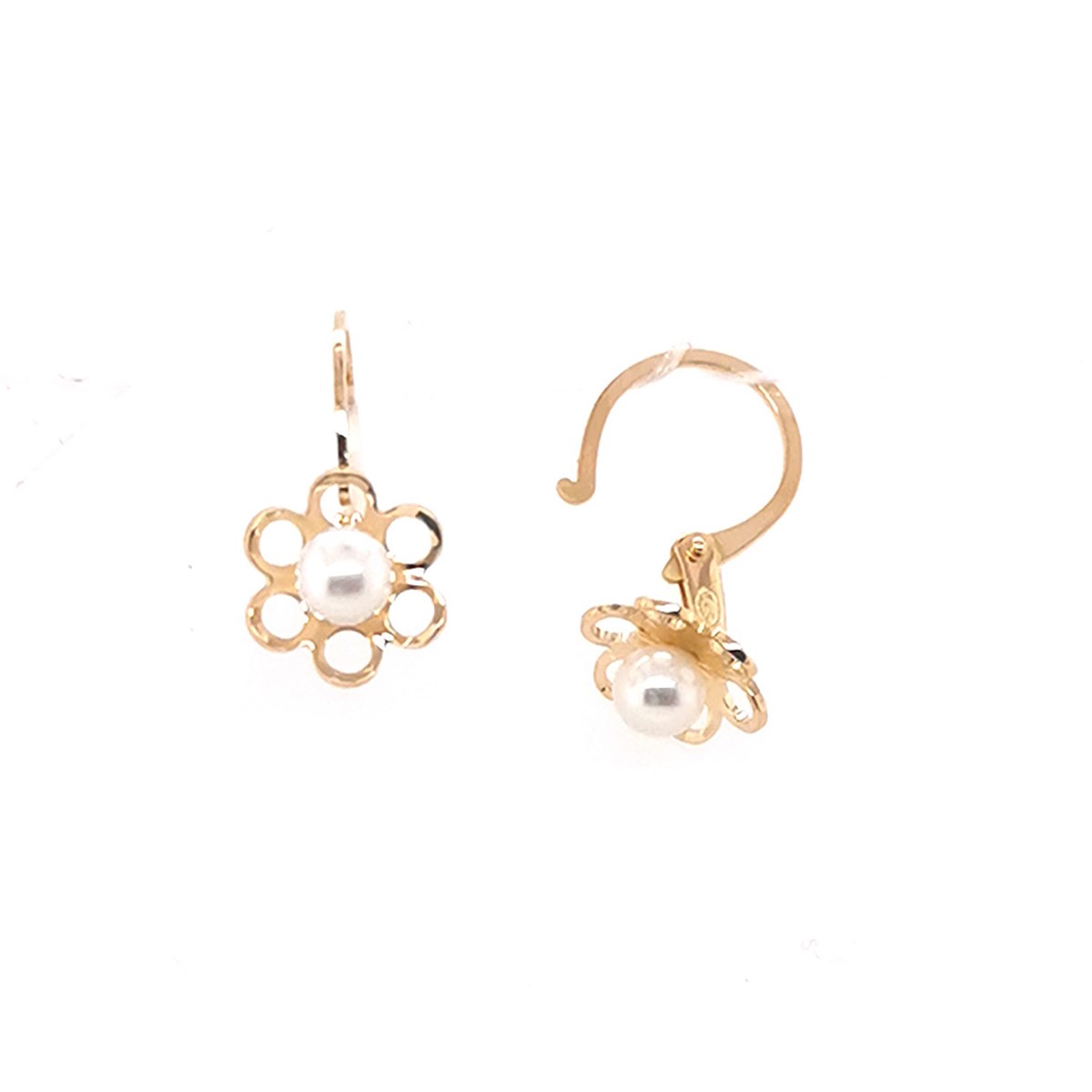 Boucles d'oreilles Brillaxis Fleur perle de culture