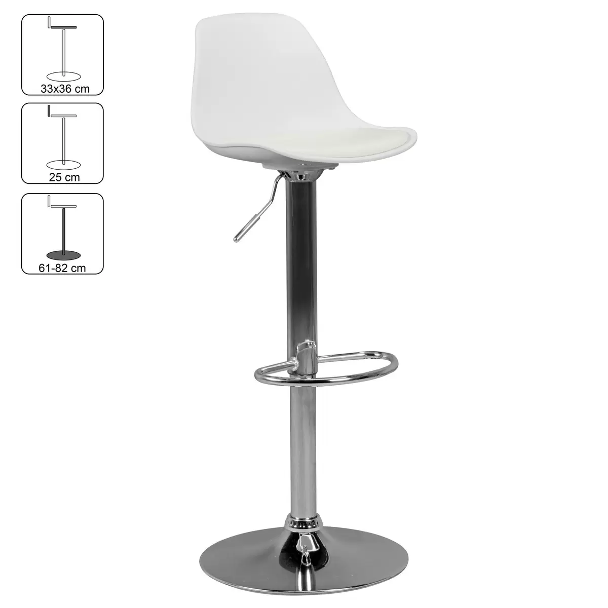 Barhocker Arles chrom,weiss