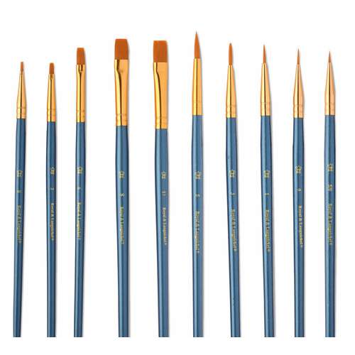 Synthetikpinsel 10er-Set für Öl, Acryl und Aquarell
