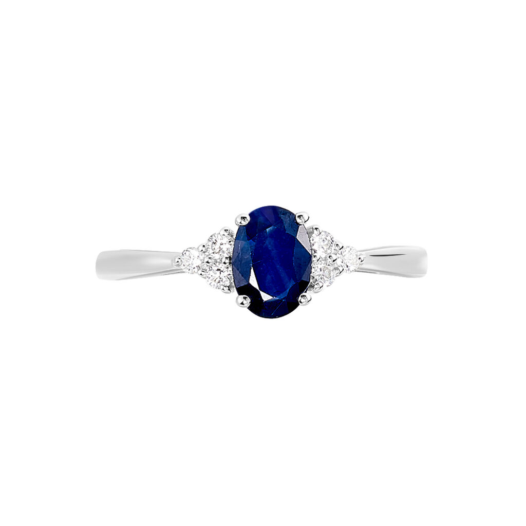 Bague Justienne Or Blanc Saphir Et Diamant
