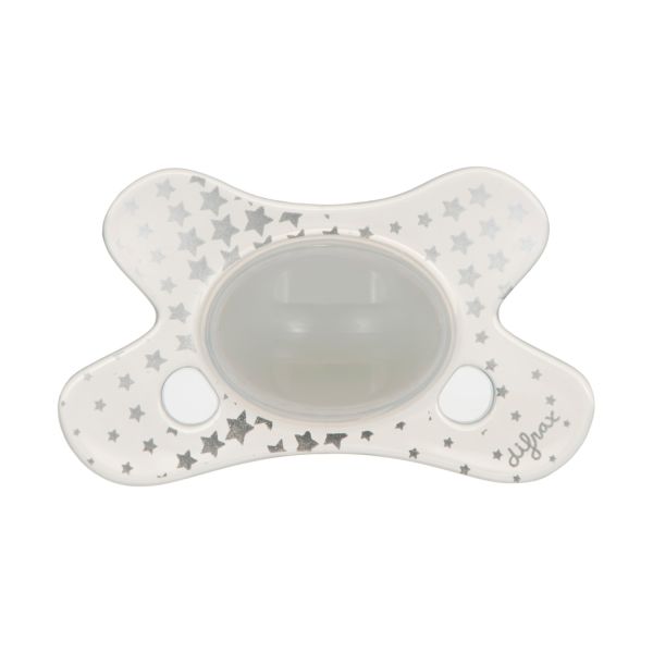 Difrax Glow In The Dark Fopspeen - Anatomisch - 0-6 Mnd - Wit