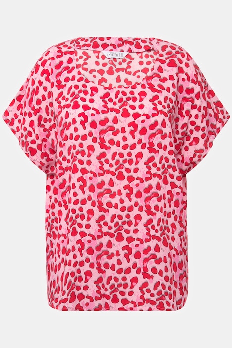 Blusenshirt, oversized, Color Leo, Rundhals