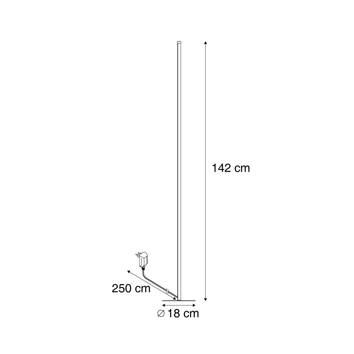 Design vloerlamp zwart incl. LED met touch dimmer - Clutch