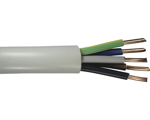 NYM-J 5x4 mm² grijze ommantelde kabel, verkocht per meter