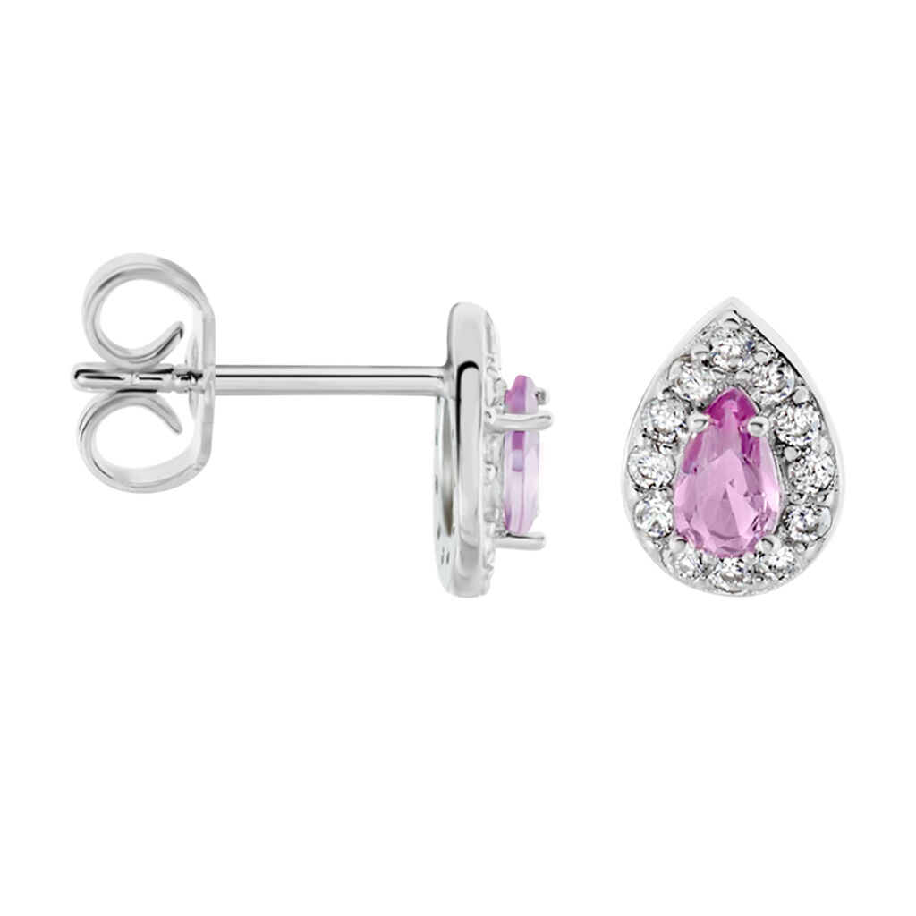 Boucles D'oreilles Puces Argent Blanc Tania Oxydes De Zirconium