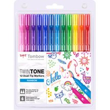 Tombow Feutre double pointe 'TwinTone' Rainbow, set de 12