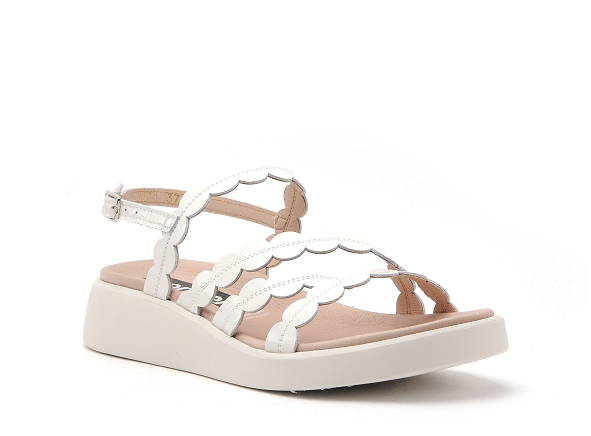 Wonders nu pieds plats femme c6531 lack blanc