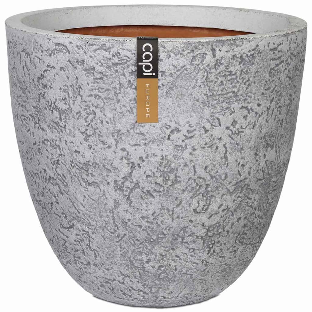 Jardinière nature rock rond 43 x 41 cm ivoire pkrci212