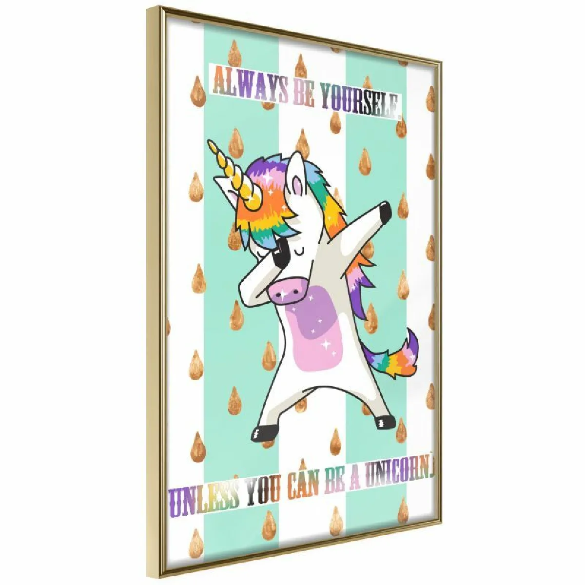 Paris Prix Affiche Dabbing Unicorn - Or