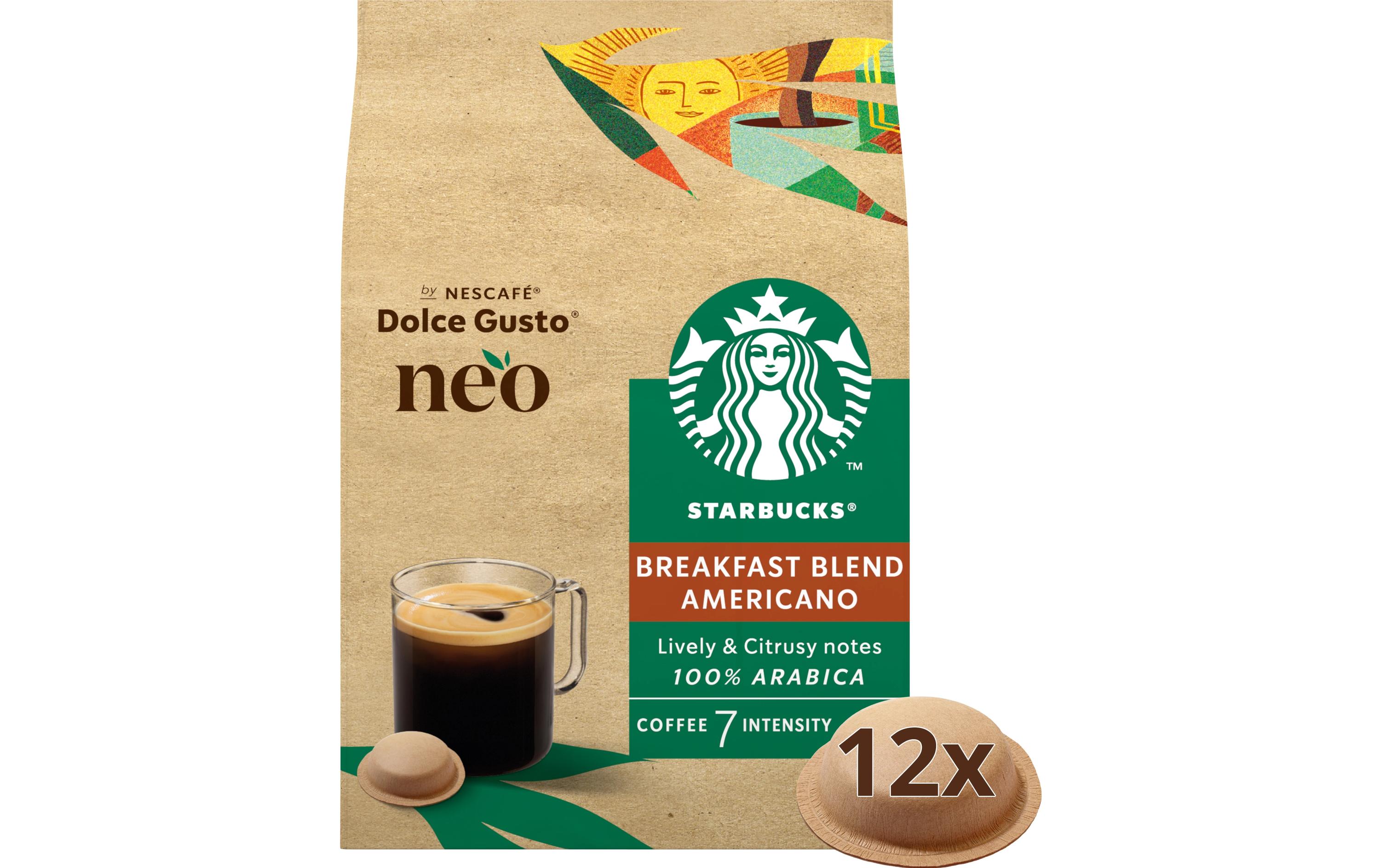 Kaffee-Pods Starbucks Breakfast Blend Americano 12 PortionenPods für die Nescafé Dolce Gusto NEO Kaffeemaschine von Delonghi