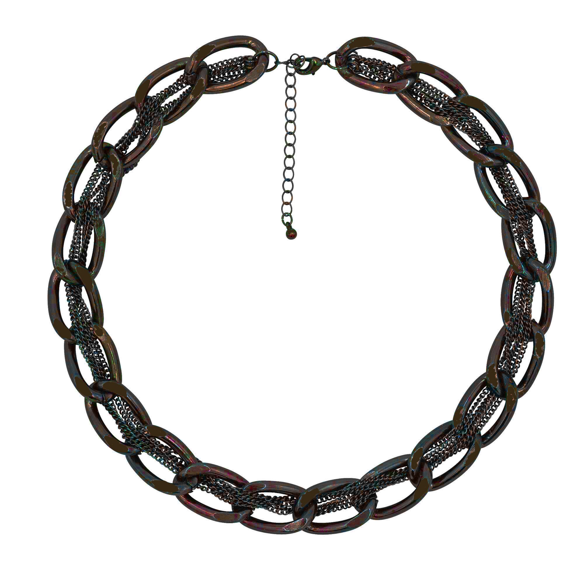 Steuer Modeschmuck Kette braune Metall Gliederkette