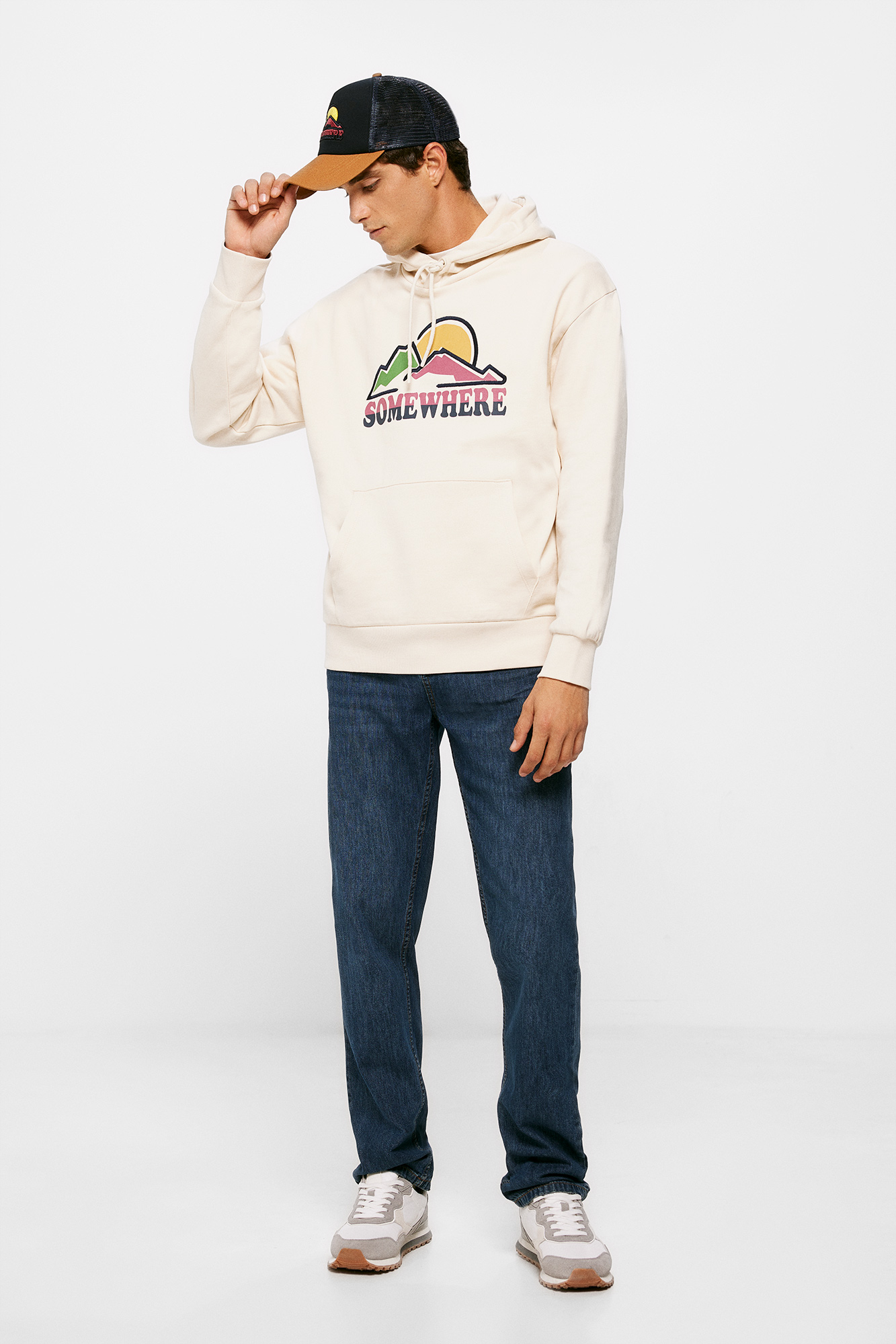 Calça jeans normal, lavagem muito clara, lavagem média escura