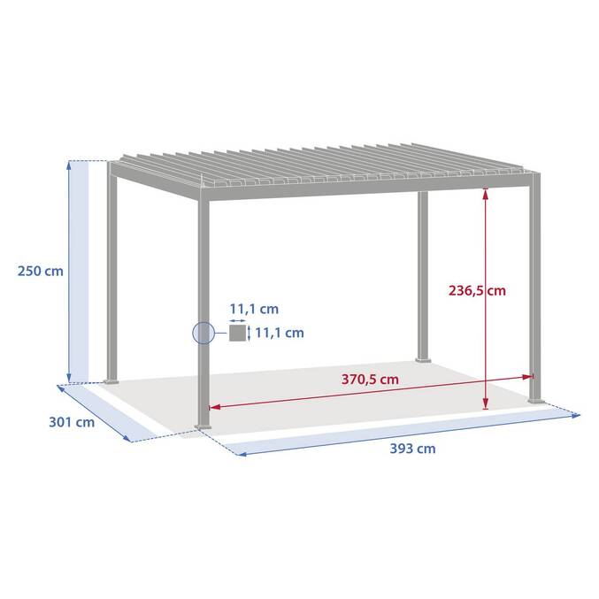 Pergola électrique bioclimatique EVORA Effet bois Honey